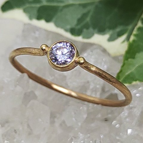 Lavender cz＊brass ring