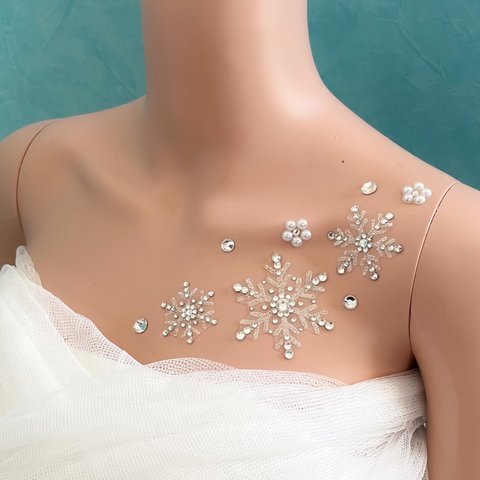 S120, 雪の結晶②ウェディングアクセサリー, ボディジュエリーシール, 結婚式前撮り