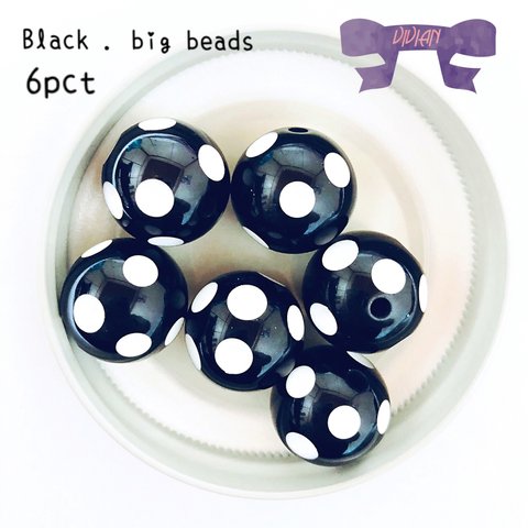 Black.big beads/ビーズ素材