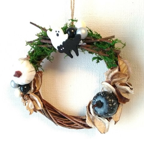 ●sale●UP+++Halloween ghost natural wreath++++