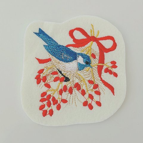 アイロン ワッペン   小鳥 刺繍