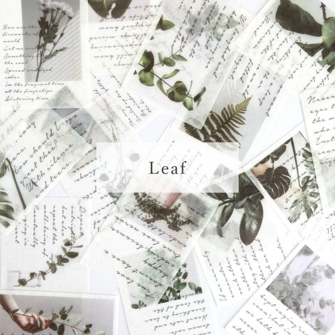 海外フレークシール “Leaf” photo sticker 20枚set 韓国フレークシール
