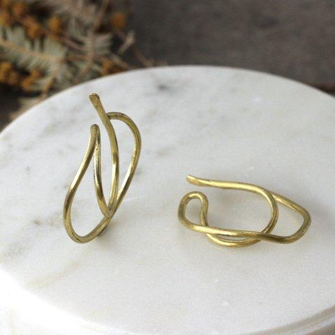 Wave Earring　真鍮　片耳用