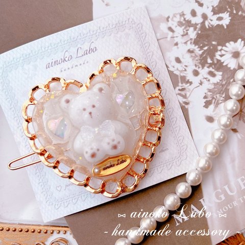 ❤︎ hand paint bear feminine hair clip ❤︎