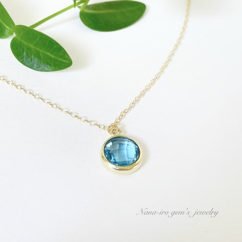 ＊1点のみ＊14kgf swissblue topaz necklace