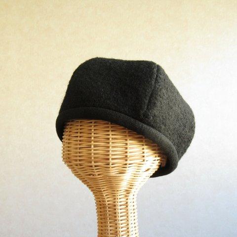 ふんわりウールのベレー帽　黒