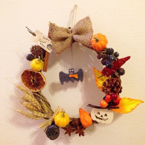 HALLOWEEN wreath♡bat！