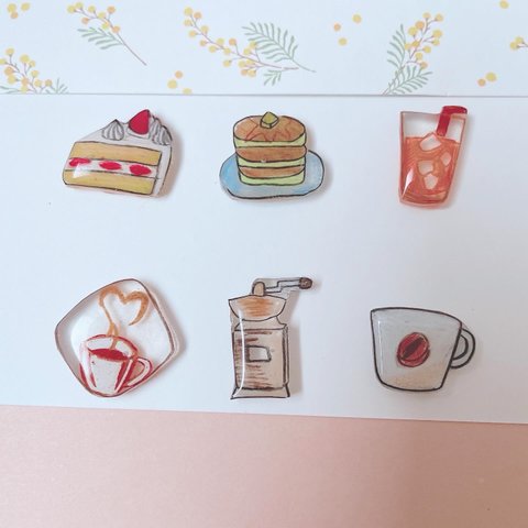 【6点セット】カフェセット.コーヒーピアス/イヤリング