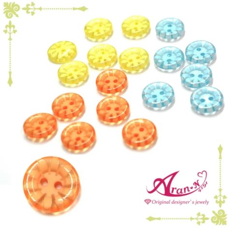 ＊Flower Drop Button＊　13ｍｍ　6個入り