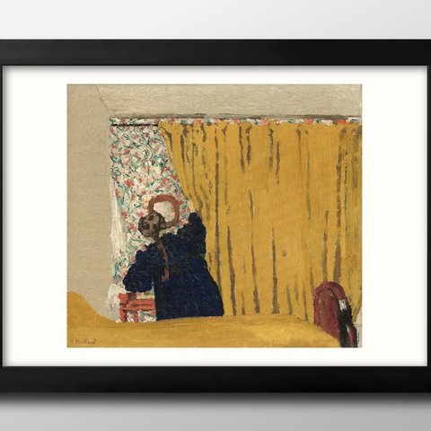 14285■アート　ポスター　絵画　A3『エドゥアール・ヴュイヤール　黄色いカーテン』イラスト　インテリア　北欧