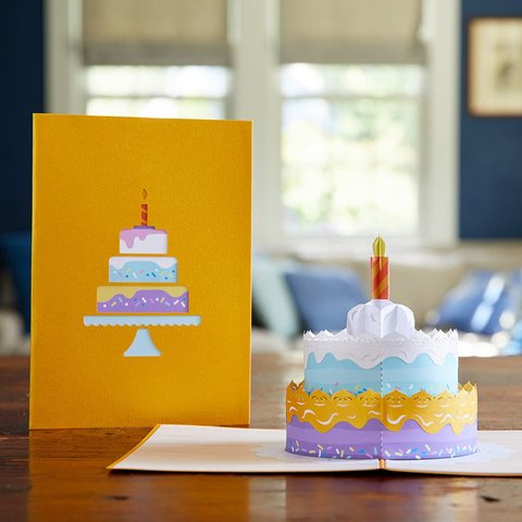 ポップアップグリーティングカード　Happy Birthday Cake