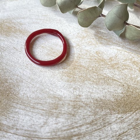 slim glass ring bordeaux 約5号