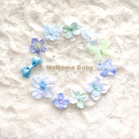 ボディーフラワーシール♥マタニティシール♥Welcome Babyのシールセット♥ボディーシール♥繰り返し使える♥ボディーシール♥ブライダル＆マタニティ＆ベビーフォトに♥