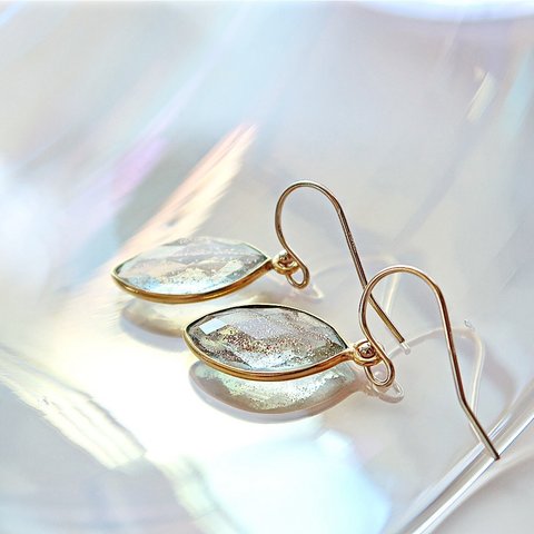 14KGF/ COPPER CRYSTAL MARQUISE EARRINGS