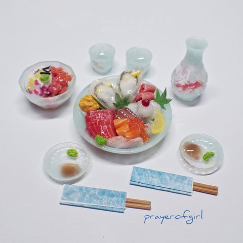 【sold out】桜と金魚の器楽しむ酒の肴・お刺身盛り合わせと鱧の湯引き