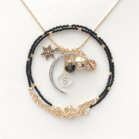 2本set NECLACE:「Night」moonlight-4way