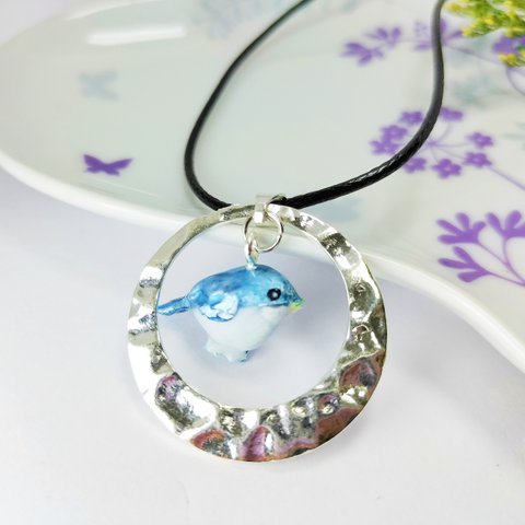 青い小鳥🐦ネックレス✾レジン