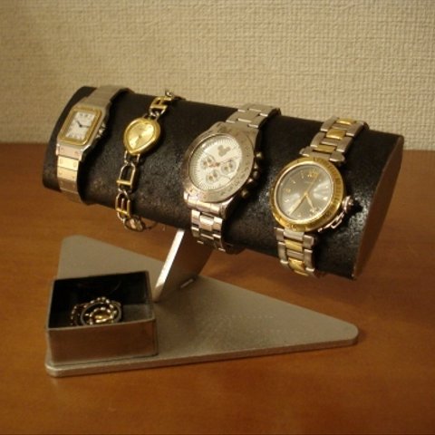 腕時計ケース　腕周り太い方用幅広だ円ブラック腕時計スタンド 