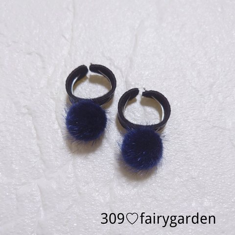 309♡2way秋冬レザー×ふわふわファーイヤーカフ　リング（10color）