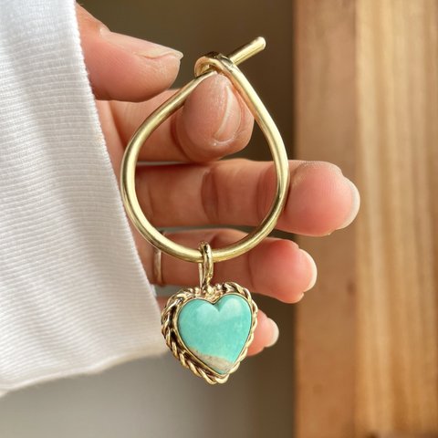 【brass】key ring ꕥ heart turquoise ✴︎