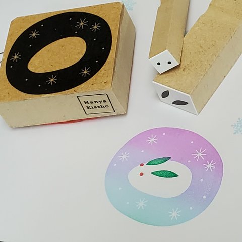 【冬のスタンプ】雪うさぎスタンプ