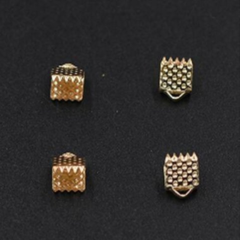 GM-061 300個 レース留め 6×8mm アクセサリーパーツ ゴールド 3×【100ヶ】