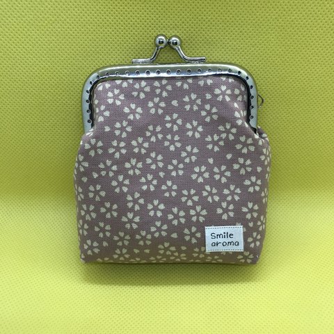 春よこい☆和み桜のがま口財布 桃色