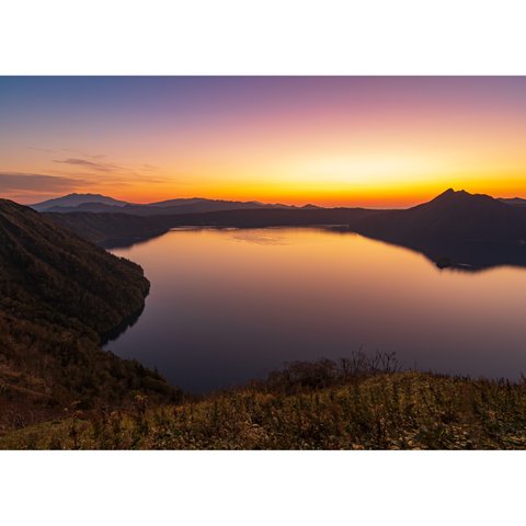 北海道　摩周湖 A4 A3 A2　夜明けのグラデーション　風景写真