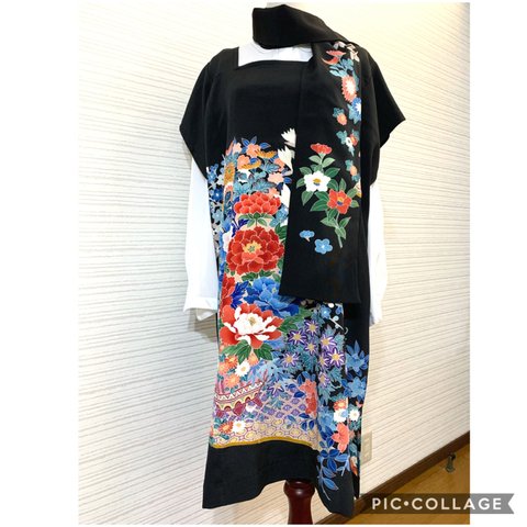 【SOLD OUT】チュニック✿黒留袖✿和モダン（着物リメイク）