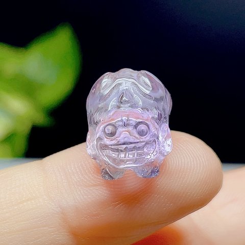 【超美品】貔貅　ヒキュウ　アメジスト　紫水晶　置物　天然石　穴なし　5