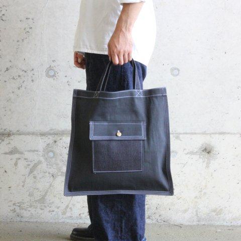 【TOTE BAG】トートバッグ　デニム　コットン　グレーデニム　