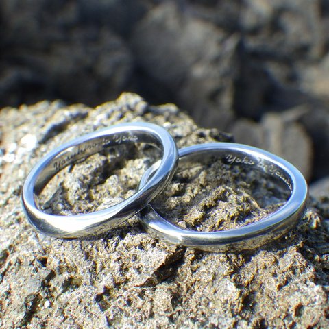 【金属アレルギー対応】 試作を繰り返して吟味したこだわりのかたち・ハフニウムの結婚指輪