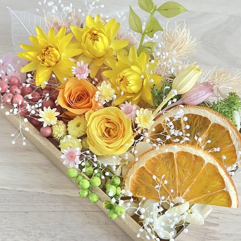 ハーバリウム花材　fruity orange 花材セット　花材詰め合わせ　プリザーブドフラワー　