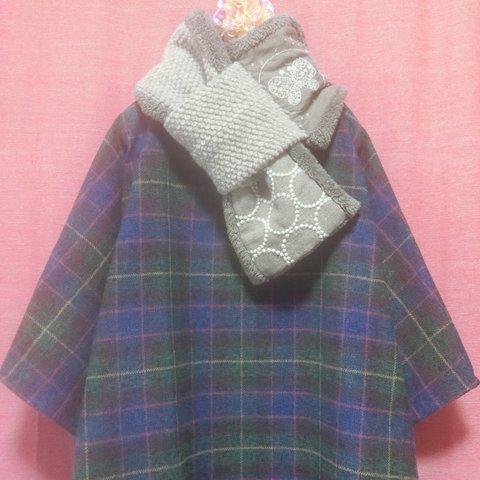 Tweed Check ゆったりワンピース　navy