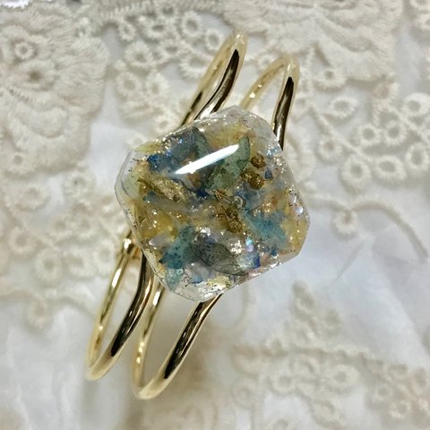 紫陽花&かすみ草&スターチス🏵レジンバングル✨ブレスレット