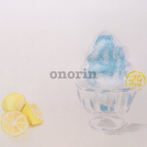 かき氷とレモン