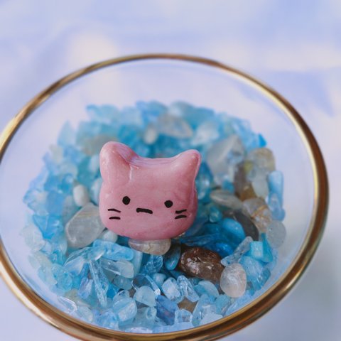 金運 ねこ リング 樹脂粘土