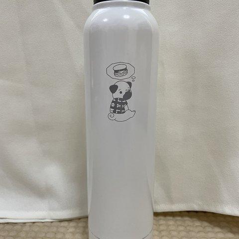 ハンバーガー大好きパグ柄サーモボトル【350ｍｌ】