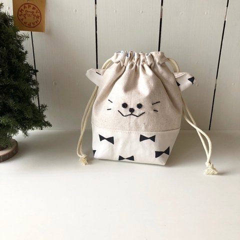 にゃんこ きんちゃく  Ｍサイズマチつき