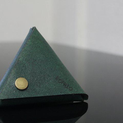 三角形のコインケース　-green-