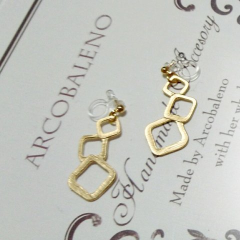 【送料無料】deometric earrings～カクカク幾何学なイヤリング/ピアス