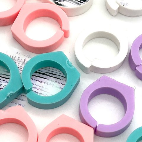 リング 指輪 オープンリング キッズ ベビー パステル 4種類各4個 樹脂 柔らかい DIY ハンドメイド 手芸 材料 pt-2384
