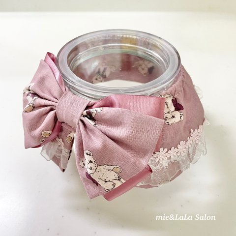 ペット用くまさんフリルシュシュ首輪🧸2way🎀犬 猫 うさぎ