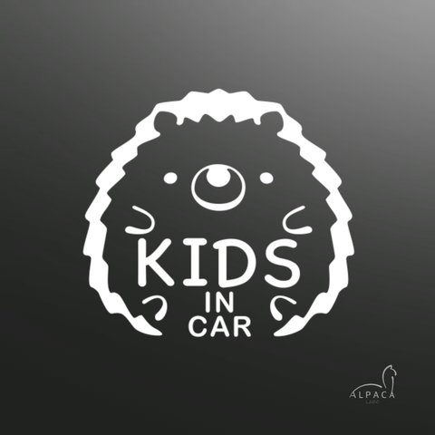 Kids in car☆ハリネズミ【練習用ステッカー付】キッズインカー　キッズオンボード　鳥　カーサイン　ステッカー　フェレット　イタチ　ラッコ