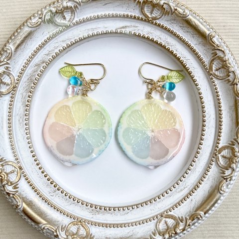 レインボーレモンピアス🌈🍋