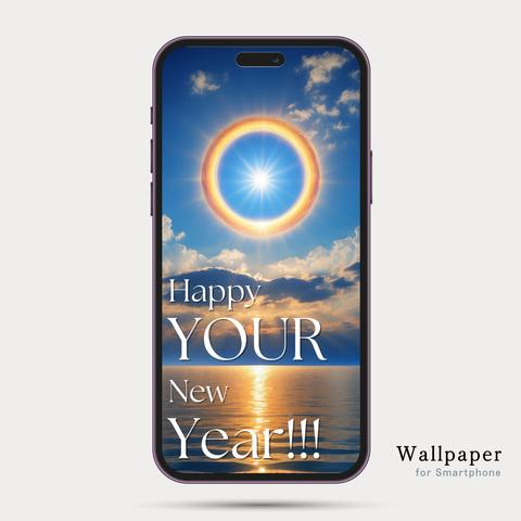 【スマホ壁紙】~Sunrise~ Happy YOUR New Year, Day, and Life｜９枚セット｜iPhone, Smartphone, スマートフォン｜デジタルアート