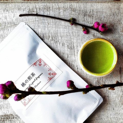 送料無料 ｢桃の煎茶」 白桃 の フリーズドライ を ブレンド した ティーバッグ 煎茶 緑茶