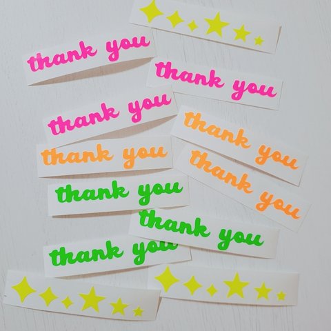 カッティングシート®　thank you & 星　蛍光色 艶あり　