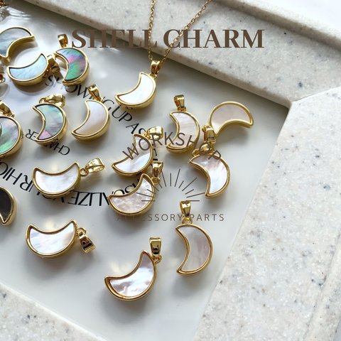 ☆再入荷【2pcs】シェルムーントップ　ホワイト