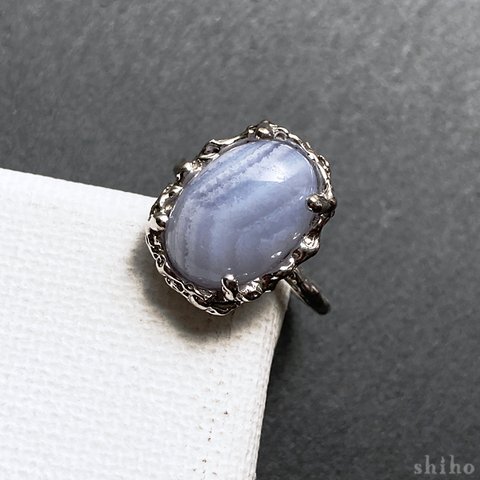 ブルーレースアゲートのリング【Melty ring＜Blue lace agate＞】